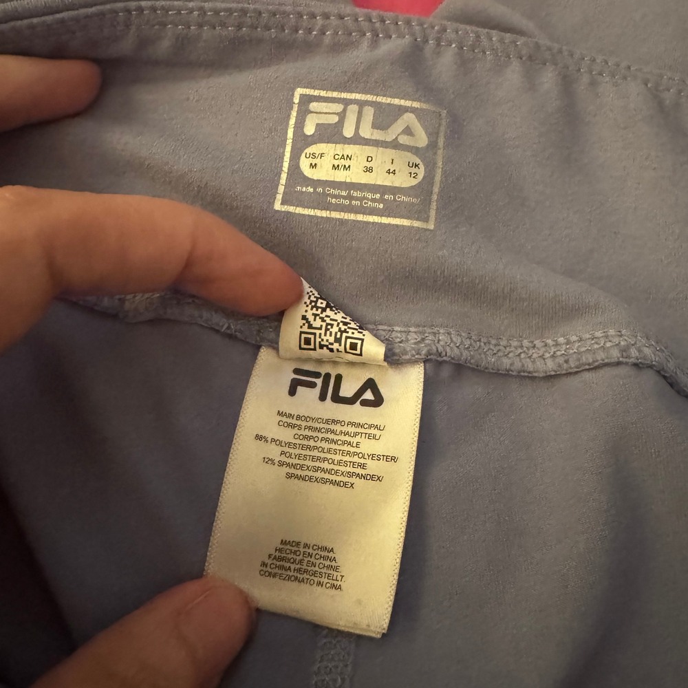 Fila‎ Womens Size Medium Sky Blue Biker Shorts Athletic Cycling Fitted Tight - Picture 4 of 4